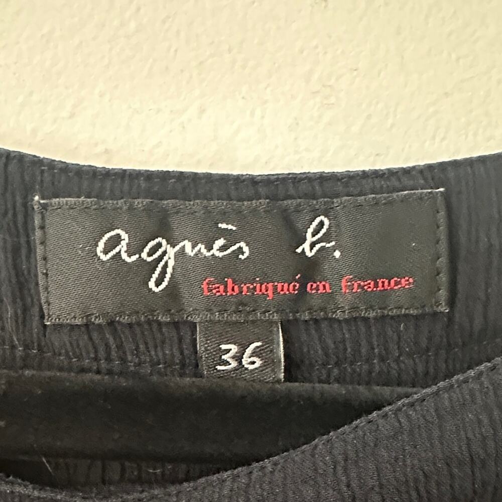 Agnes B Made in France Women's Black Long Sleeve Blouse Size 36 / US 4 - Picture 2 of 4
